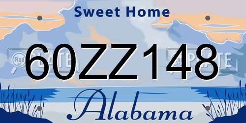 60ZZ148 Alabama License Plate