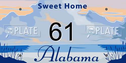 61 Alabama License Plate
