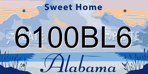 6100BL6 Alabama License Plate