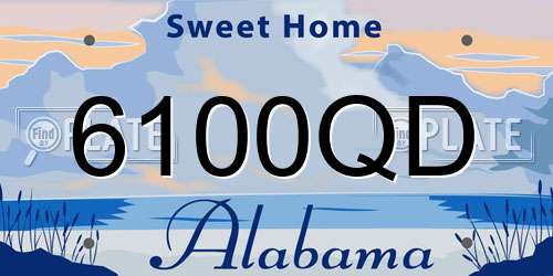 6100QD Alabama License Plate