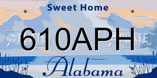 610APH Alabama License Plate