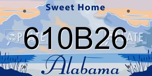 610B26 Alabama License Plate