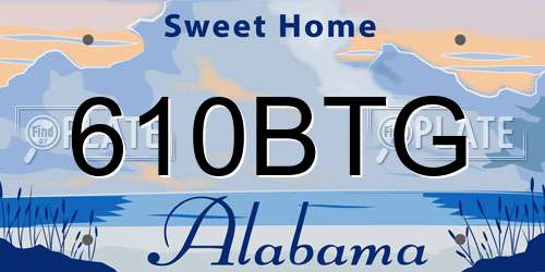 610BTG Alabama License Plate