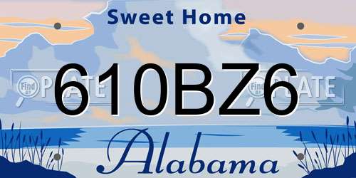 610BZ6 Alabama License Plate