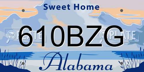 610BZG Alabama License Plate