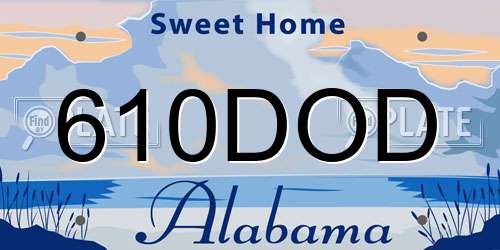 610DOD Alabama License Plate