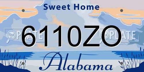 6110ZO Alabama License Plate
