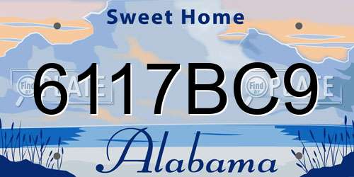 6117BC9 Alabama License Plate
