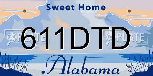 611DTD Alabama License Plate