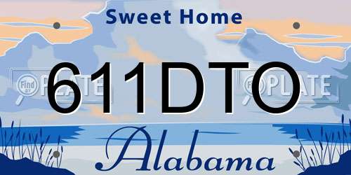 611DTO Alabama License Plate