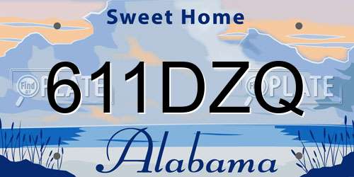 611DZQ Alabama License Plate