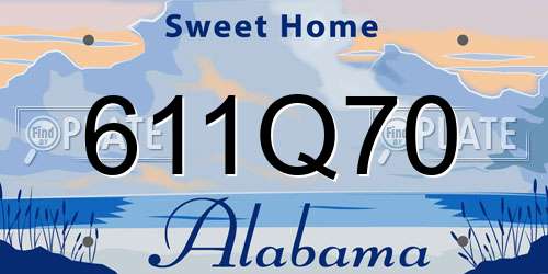 611Q70 Alabama License Plate