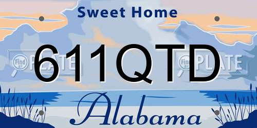 611QTD Alabama License Plate
