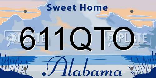 611QTO Alabama License Plate