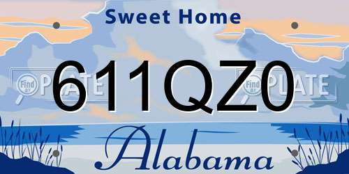 611QZ0 Alabama License Plate
