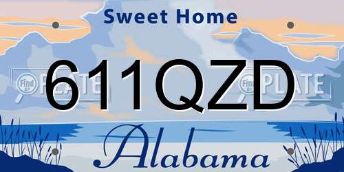 611QZD Alabama License Plate