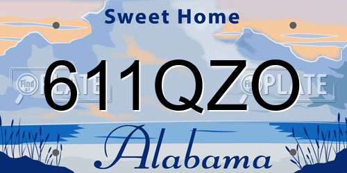 611QZO Alabama License Plate