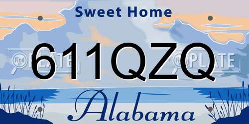 611QZQ Alabama License Plate