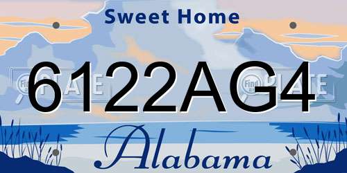 6122AG4 Alabama License Plate