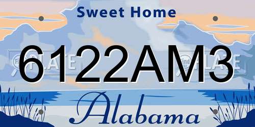 6122AM3 Alabama License Plate