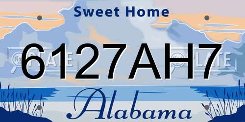 6127AH7 Alabama License Plate