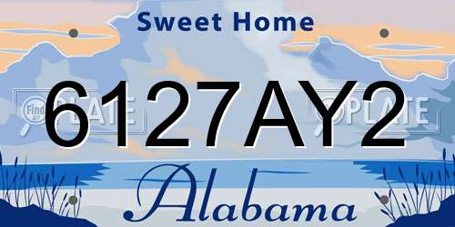 6127AY2 Alabama License Plate