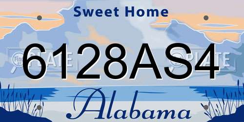 6128AS4 Alabama License Plate