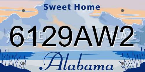 6129AW2 Alabama License Plate