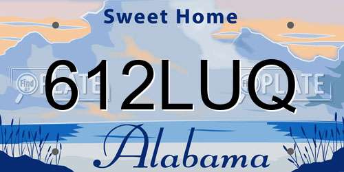 612LUQ Alabama License Plate