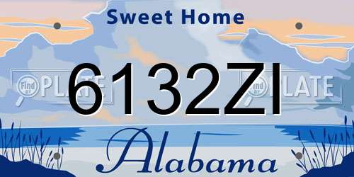 6132ZI Alabama License Plate