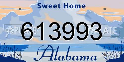613993 Alabama License Plate