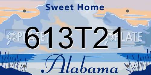 613T21 Alabama License Plate
