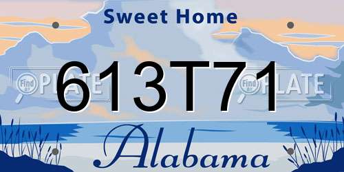 613T71 Alabama License Plate