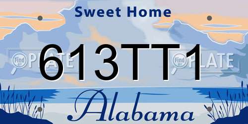 613TT1 Alabama License Plate