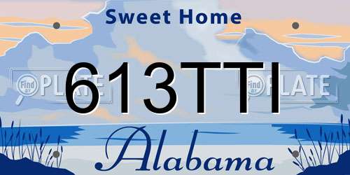 613TTI Alabama License Plate