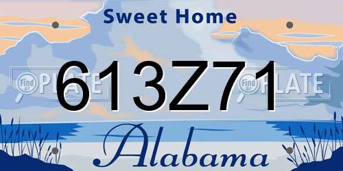 613Z71 Alabama License Plate