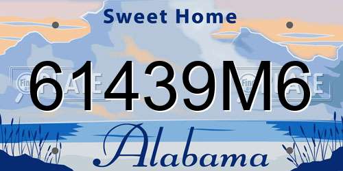 61439M6 Alabama License Plate