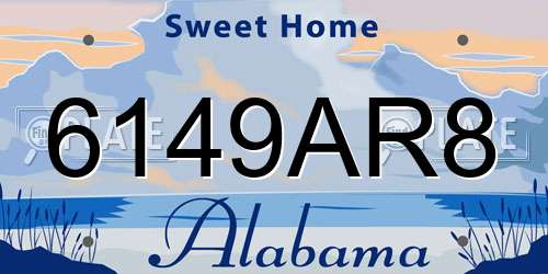 6149AR8 Alabama License Plate