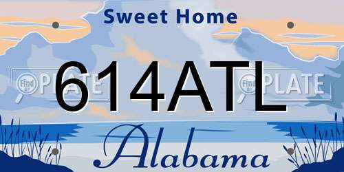 614ATL Alabama License Plate