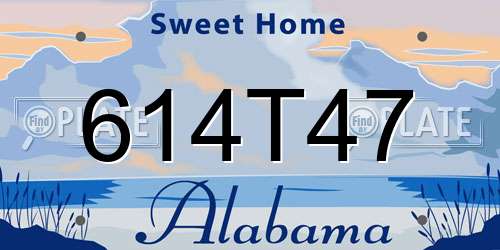 614T47 Alabama License Plate