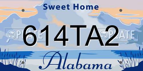 614TA2 Alabama License Plate