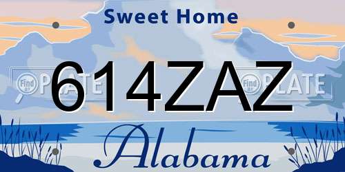 614ZAZ Alabama License Plate