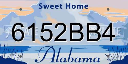 6152BB4 Alabama License Plate