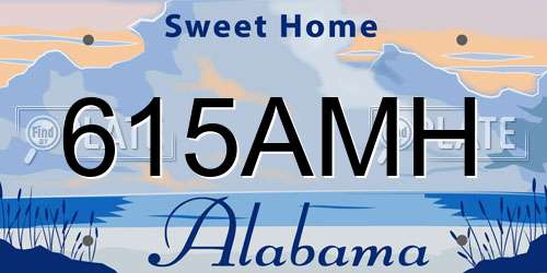 615AMH Alabama License Plate