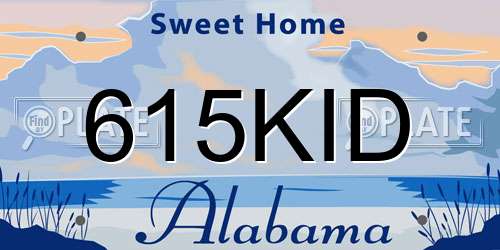 615KID Alabama License Plate