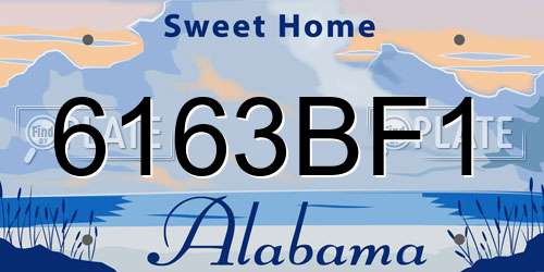 6163BF1 Alabama License Plate