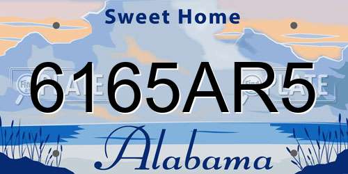 6165AR5 Alabama License Plate