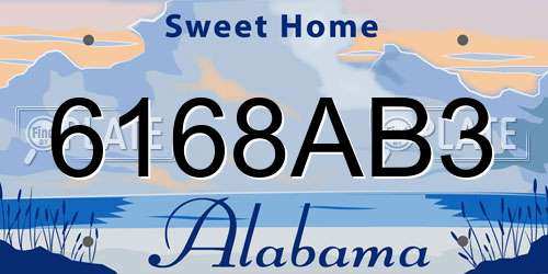 6168AB3 Alabama License Plate