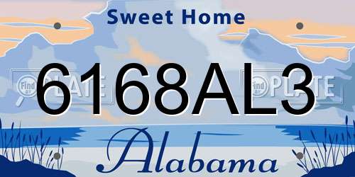 6168AL3 Alabama License Plate