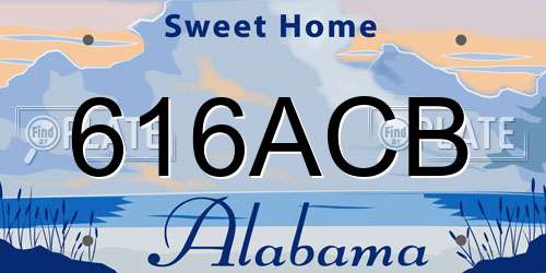 616ACB Alabama License Plate